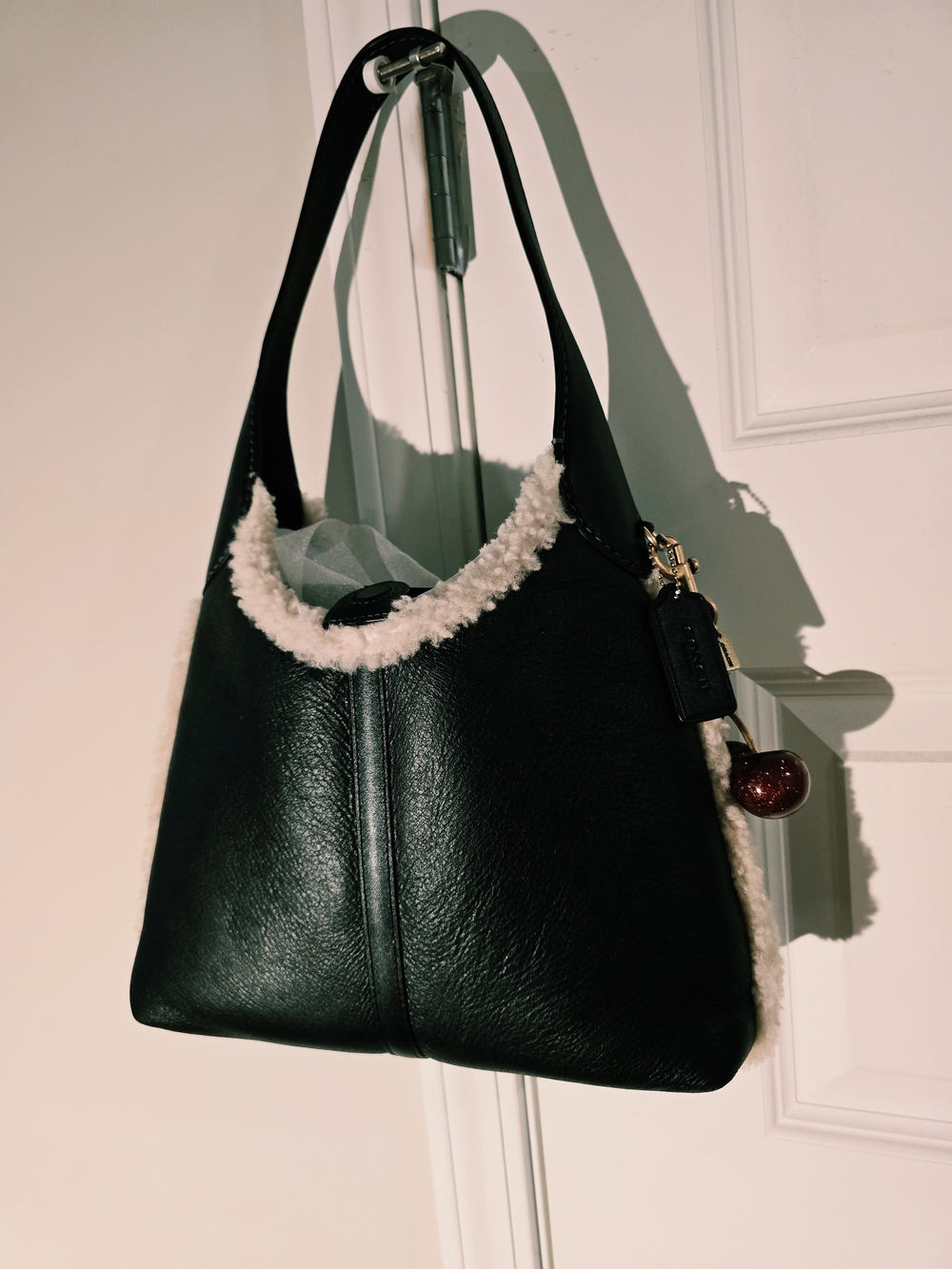 Coach Brooklyn Shoulder Bag 28 w/Shearling Interior (Cherries sold seperately)